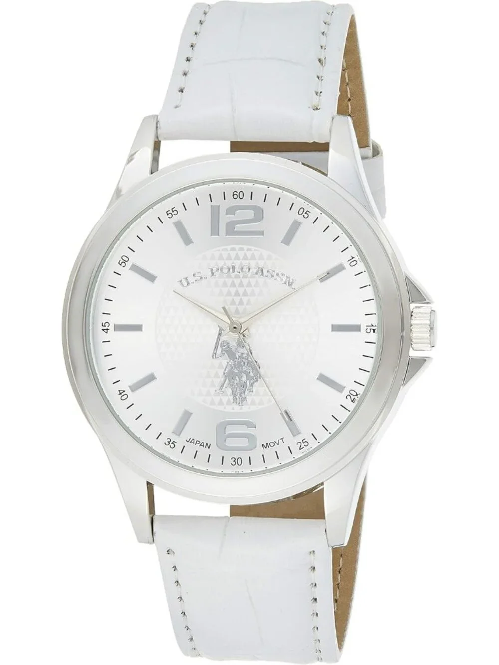 Men's White Analog Quartz Display Polo Assn Buckle Solid Sports Classic Watch